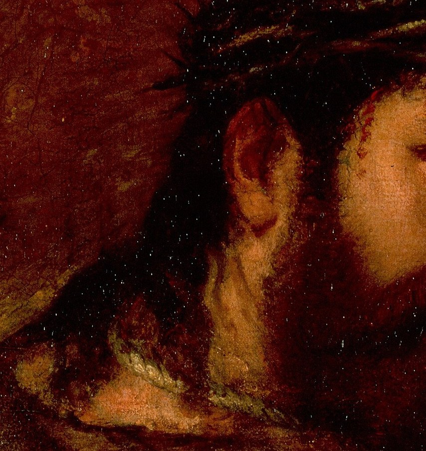 But Christ's face is pure suffering, almost beyond pain.