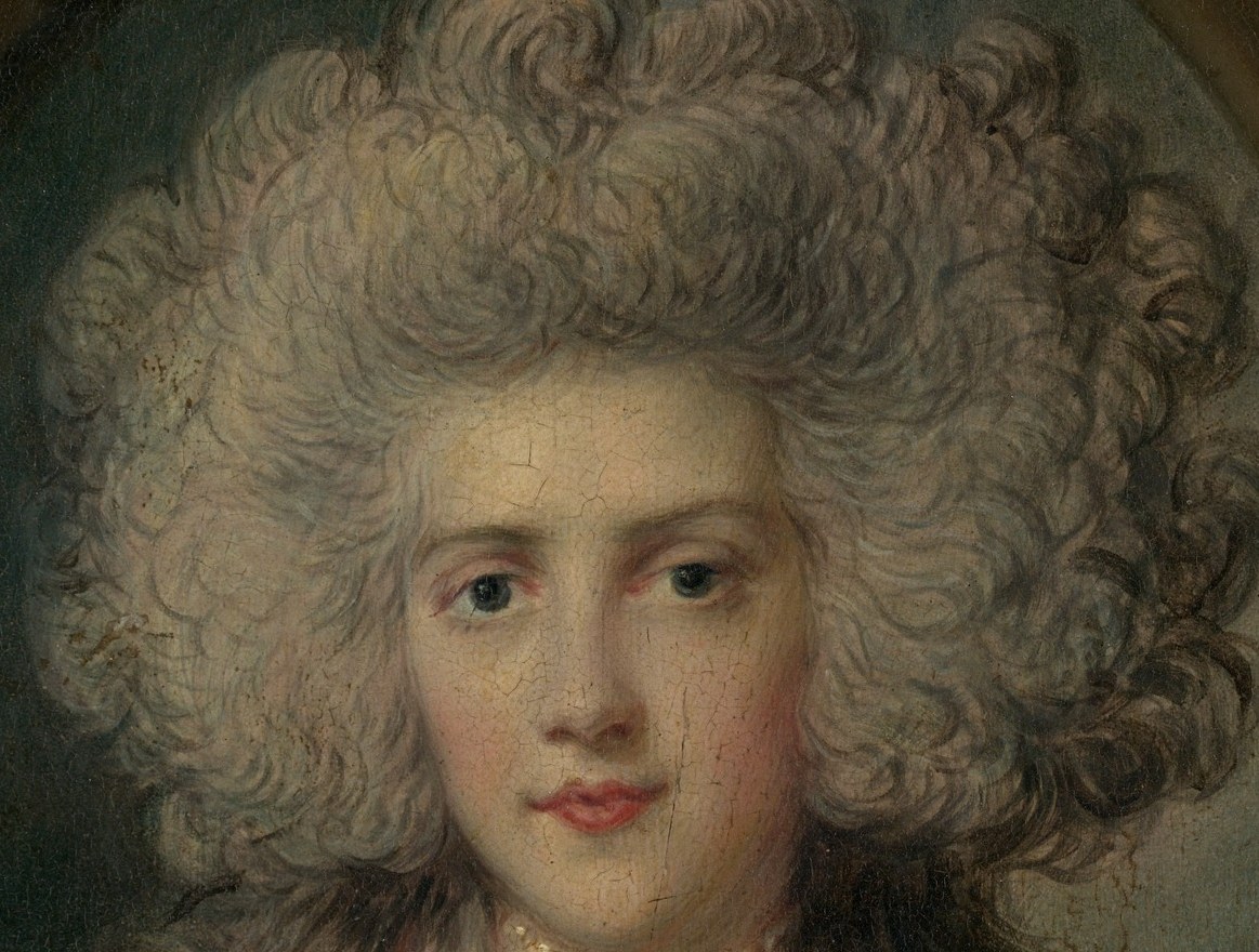 Notice the thick paint, giving her hair real volume.
