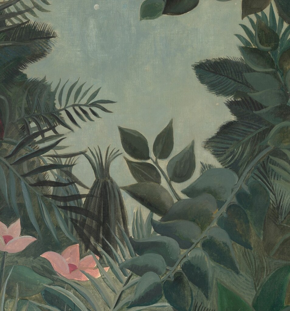 scaled far larger than life, these leaves create the painting's claustrophobic immersion , the world of a small creature, not a human observer