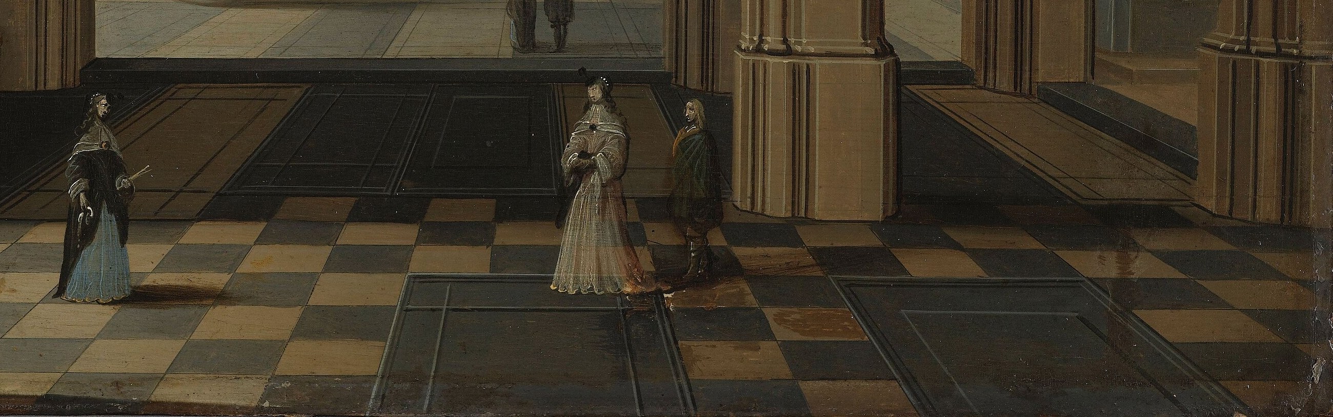 Look at the grand checkerboard floor.