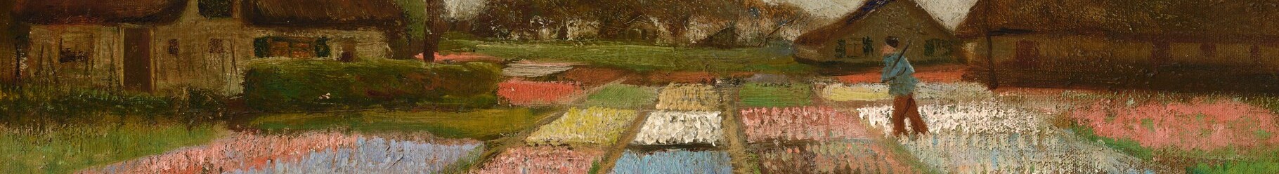The most chromatically saturated stripe in the composition; Van Gogh's boldest colour statement in this otherwise subdued early palette, anticipating his later colour ambition.