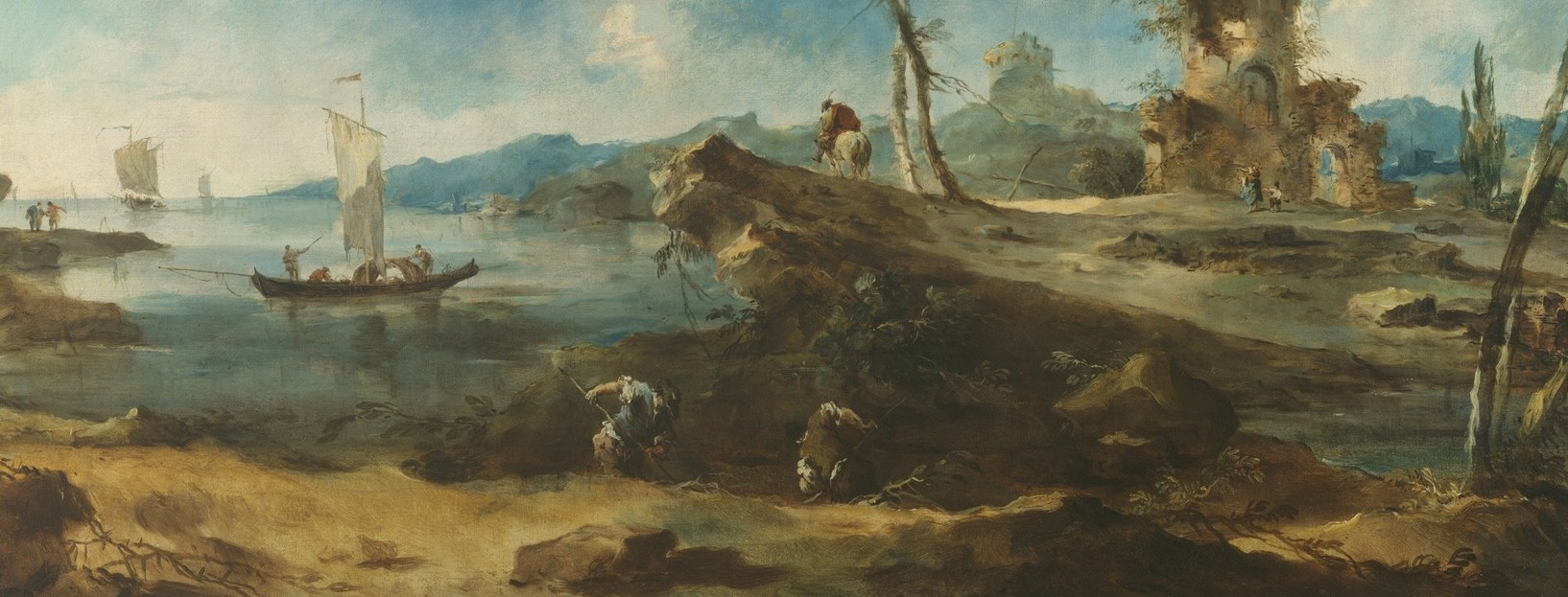 He was influenced by Canaletto, but with a much looser brushwork.