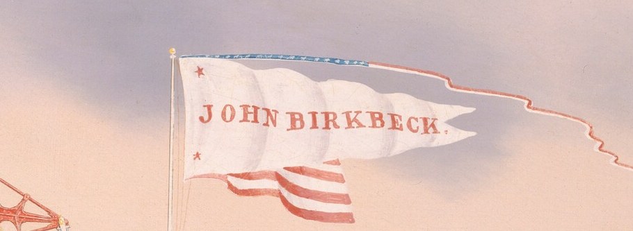 A prominent banner identifying the vessel, adding a patriotic and official air to the scene.