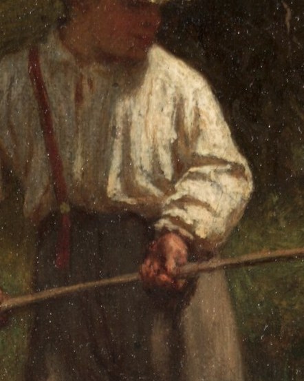 His brushwork creates light and shadow, like the old masters.