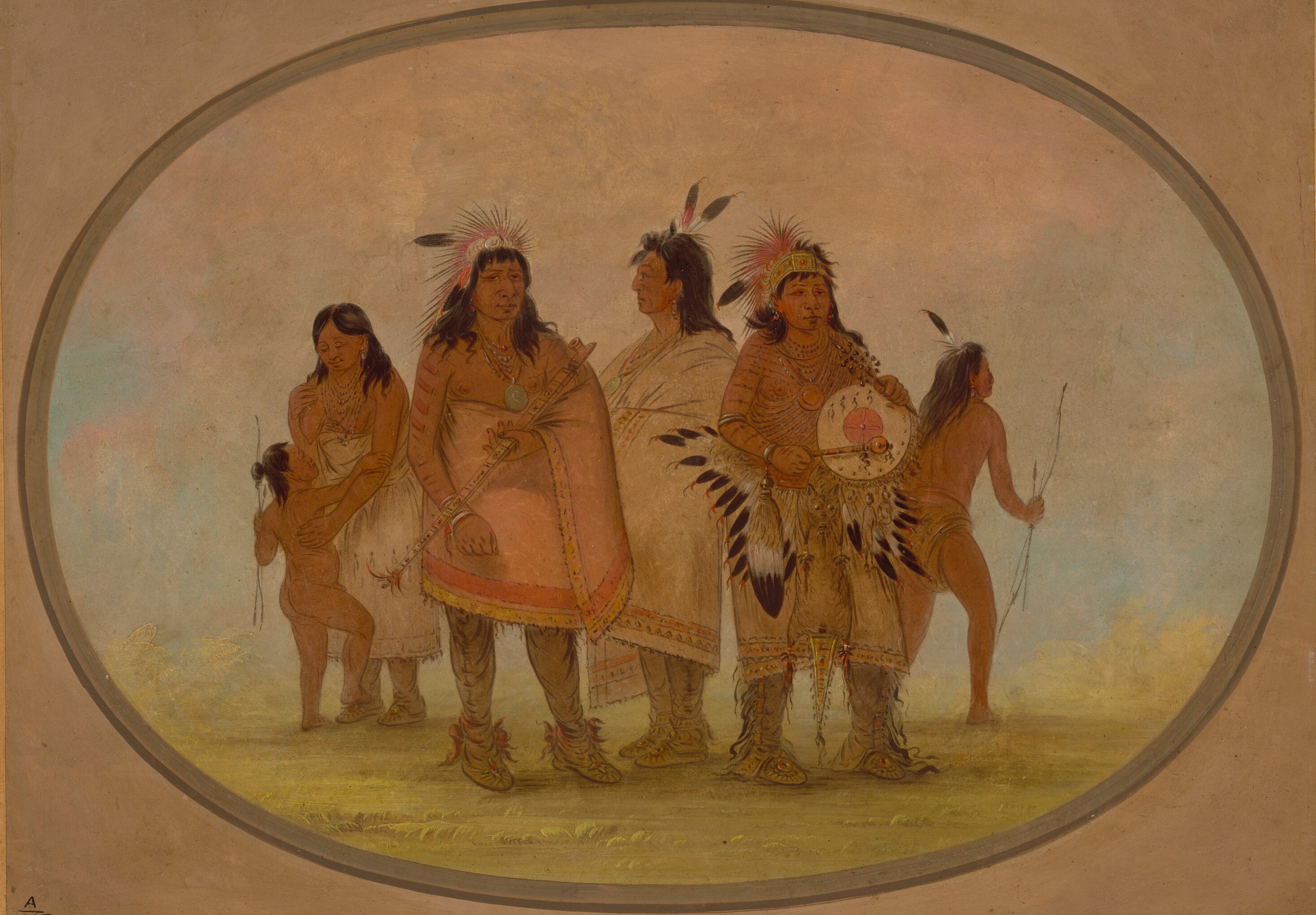 The subtle, atmospheric background focuses attention on the figures within its defined space.