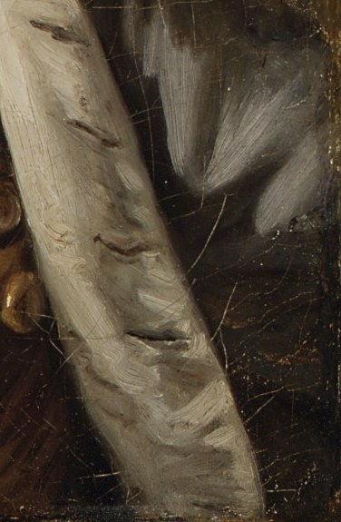 The painter built up layers of color, thinly applied.