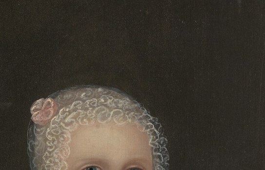 The focal anchor of the entire composition; Johnson's flattened rendering makes the eyes feel symbolic rather than naturalistic , they follow the viewer.