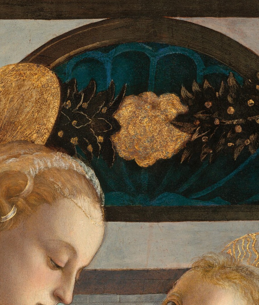 But the Child looks out, directly at us, the viewers.