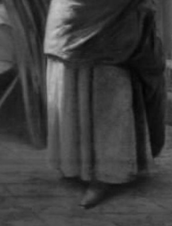 Her skirt, however, tells a different story.