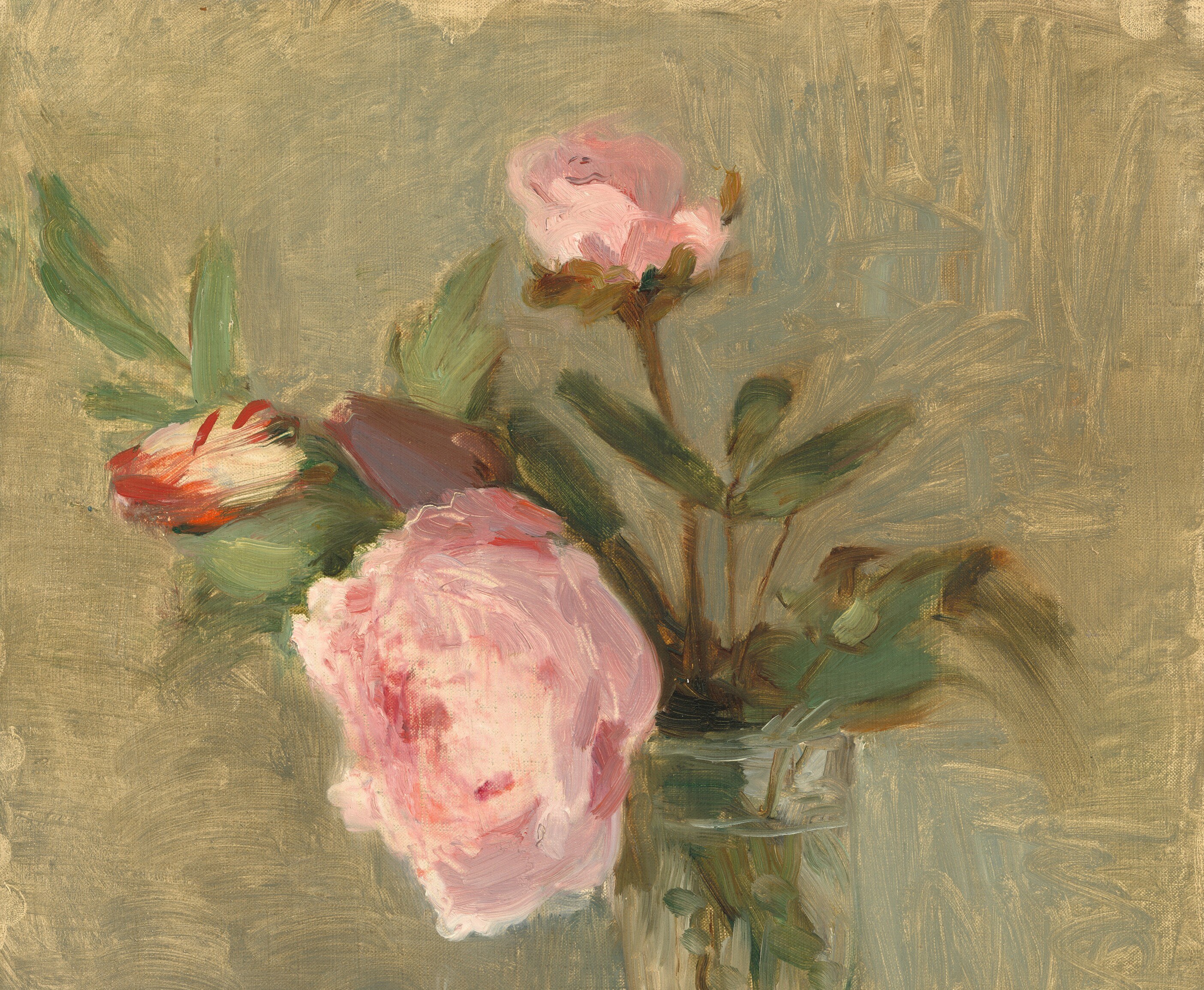 Neither fully finished nor intentionally bare , the loose tonal ground shows how Morisot built luminosity by letting background breathe through paint layers