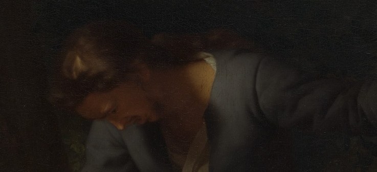 Cephalus's anguished face shows deep sorrow, perhaps even guilt.