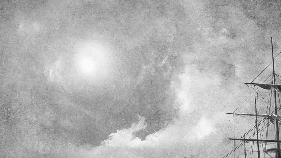 The moon breaks through, illuminating their desperate efforts.