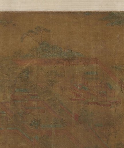 To create distance, the painter used no lines, only ink wash.