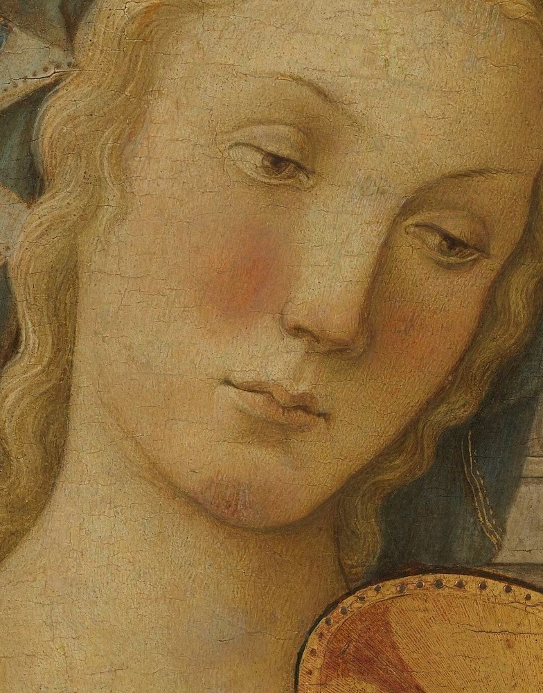 Her face, built one fine stroke at a time.
