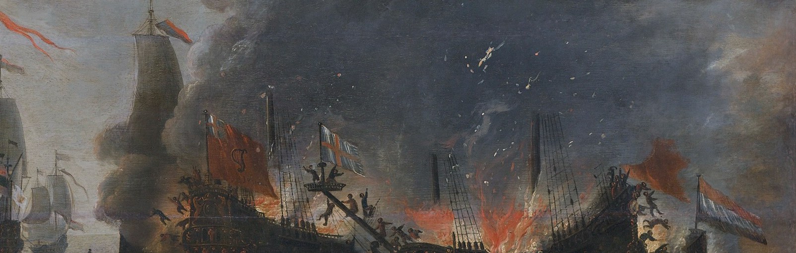 The dramatic rendering of fire and smoke creates a powerful sense of immediate danger and destruction.