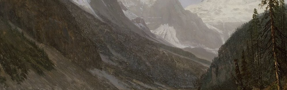 Cool blue-grey water recedes with aerial perspective; the color and stillness physically communicate cold glacial altitude in a way words cannot.