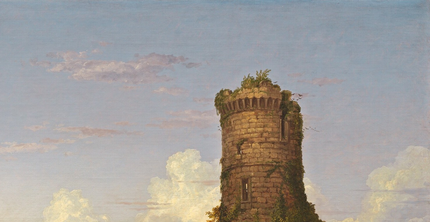 Cole's atmospheric virtuosity , the clouds are more monumental than the architecture, dwarfing human and stone alike