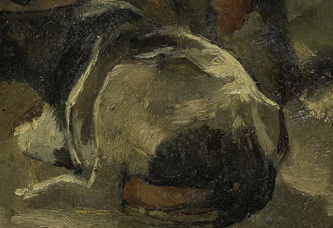 He builds this cow in thick, unblended strokes.