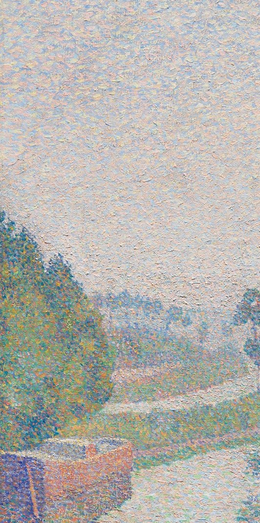 Look at how the poplars dissolve. No hard edges, just colored light.