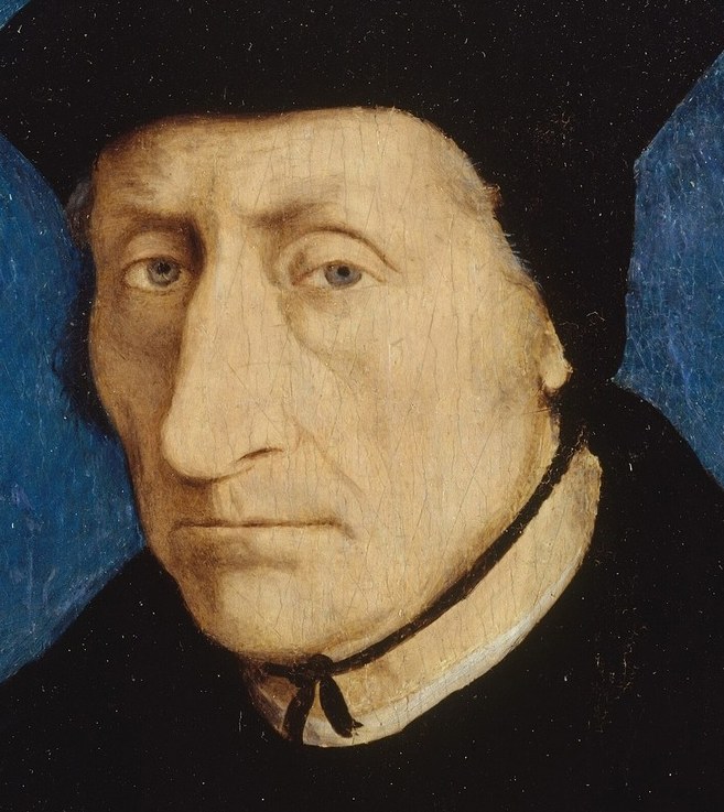His face reflects a life dedicated to deep thought and scholarship.