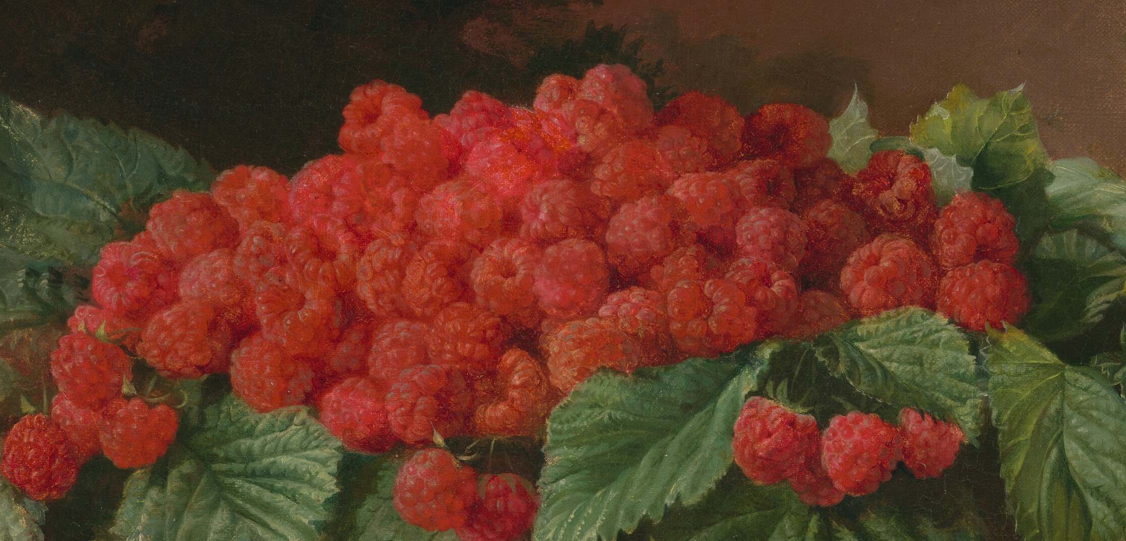 Here, she elevates a simple raspberry cluster.