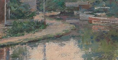 Theodore Robinson painted the fading light with small, fast strokes.