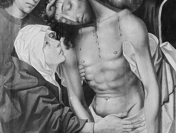 Look first at Christ's left side.