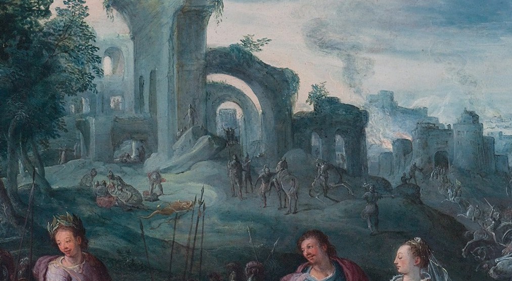These ruins evoke the fallen city and the passage of time, adding historical depth.