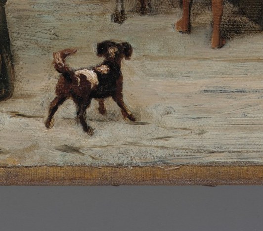 A street dog, indifferent to human folly.