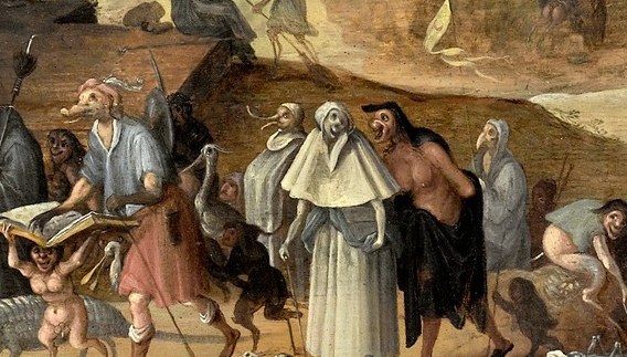 Robed figures. A mockery of holy orders.