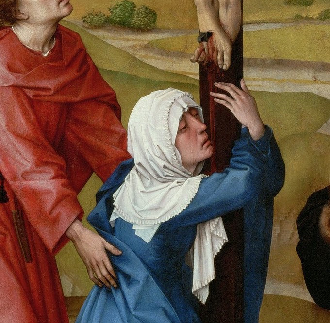 Look closely at the anguish in Mary's face.