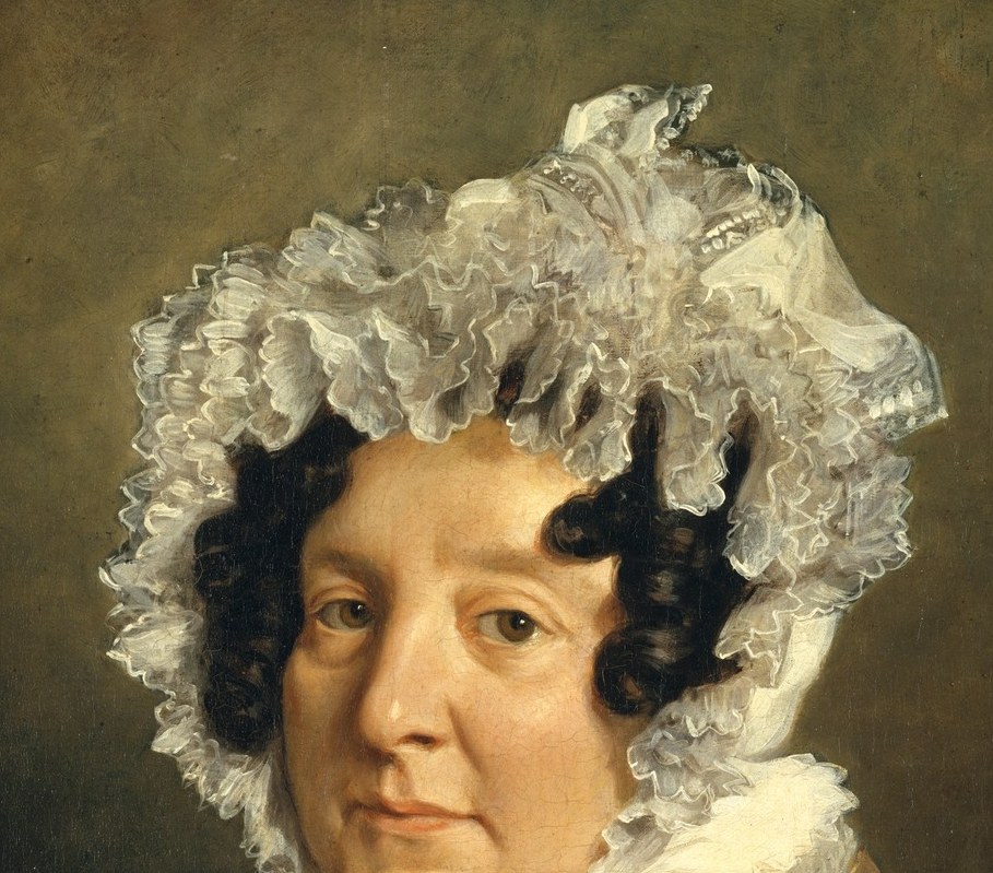 The delicate, translucent lace is rendered with exquisite detail, highlighting the artist's skill.