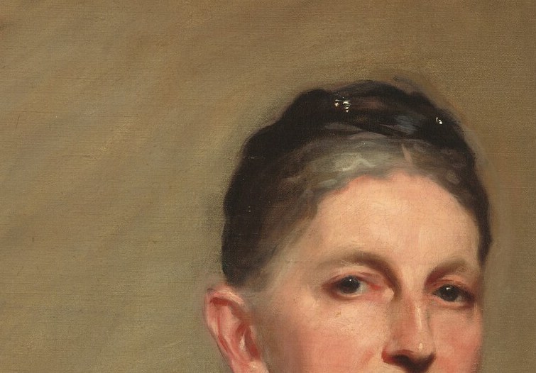 Her steady, unflinching eyes meet the viewer's gaze directly.