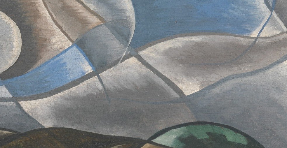 He mixed earth tones into the cloud shadows to give them weight.