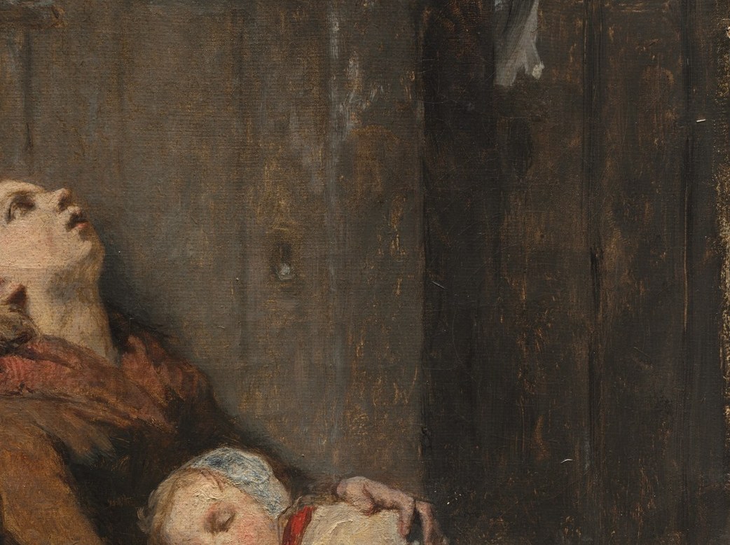 This work, from 1850, shows stark urban poverty.
