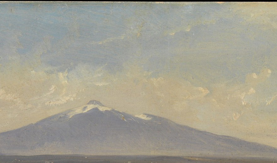 This oil sketch of Catania and Mount Etna was painted in 1847.