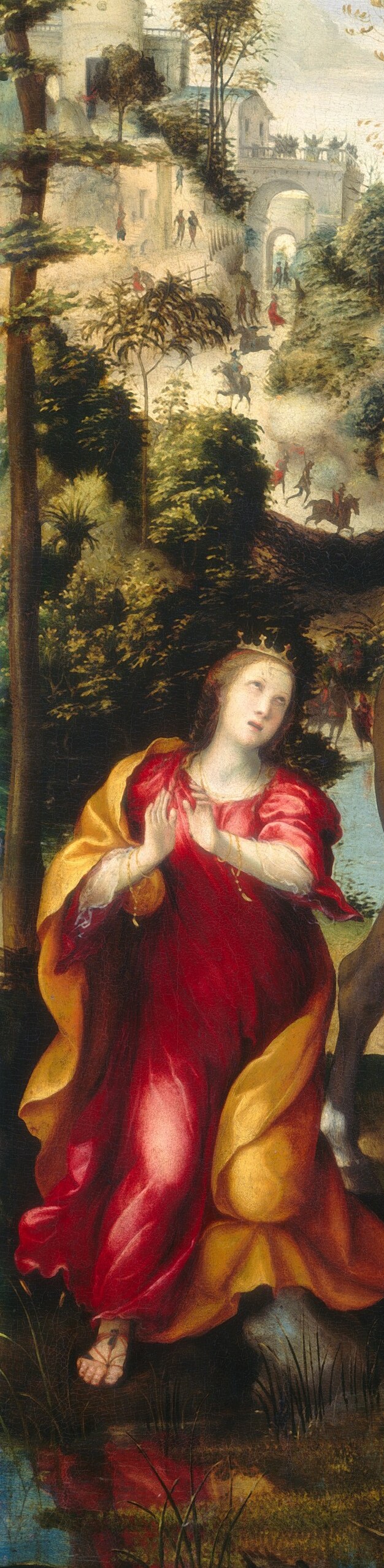 But look at her, praying, as if the danger is already past.