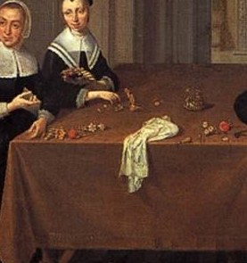 But the woman in the center seems lost in thought.