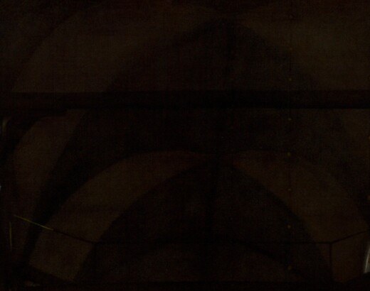 A prestige object in any 17th-century Dutch church interior , the polished brass catches the cool northern light and anchors the eye before the recession pulls it toward the choir