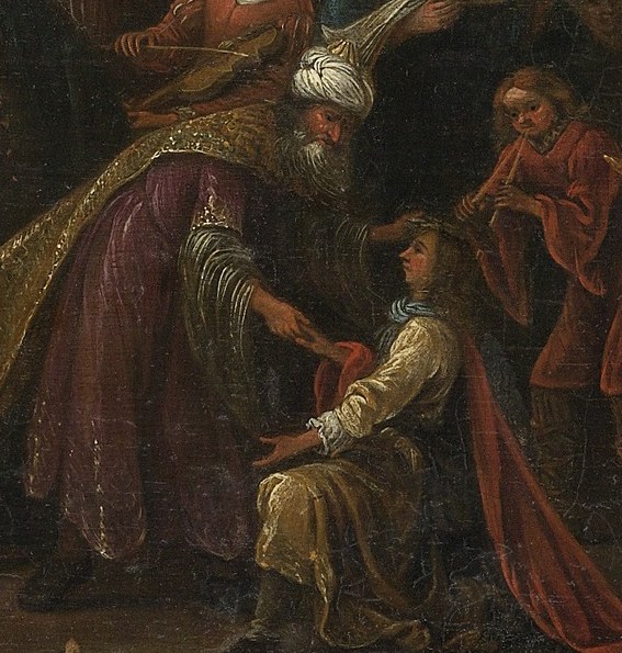 It's the moment King Saul honors David after defeating Goliath.