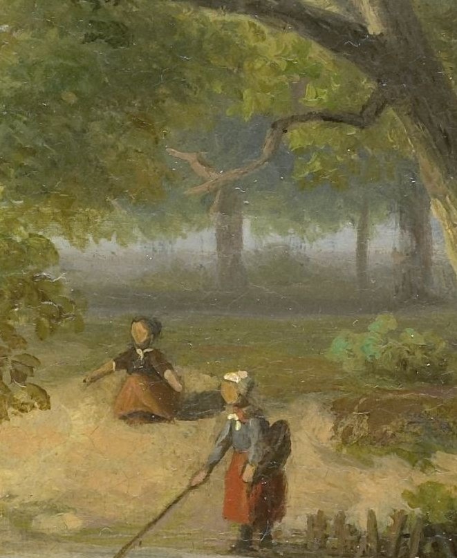 The figures suggest human presence and activity, inviting the viewer to imagine their journey and purpose.