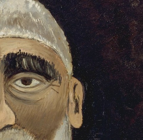 Ryder's heavy-lidded eyes suggest a deep, quiet contemplation.