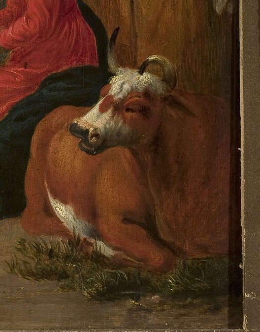 Even an ox shares this humble stable.