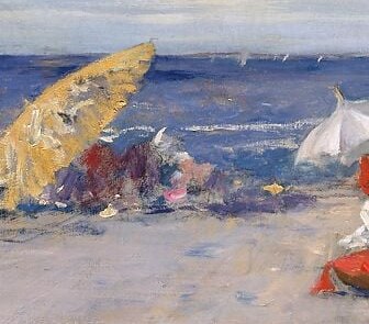 He often painted his wife and children on their summer holidays.