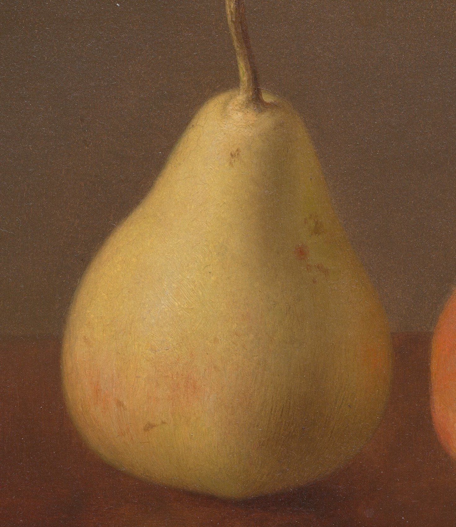 The title, *Two McLaughlin Pears*, references his patrons.