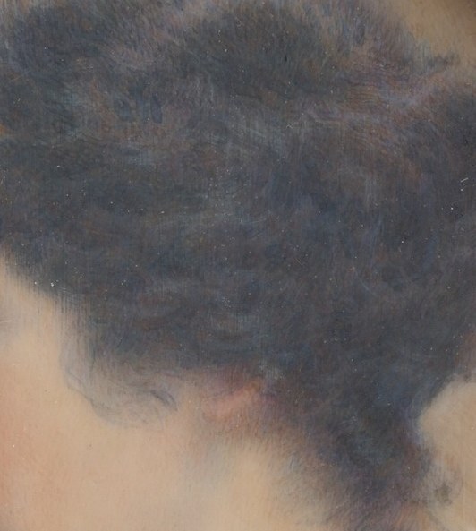 He painted her with a quiet, dreamy technique.
