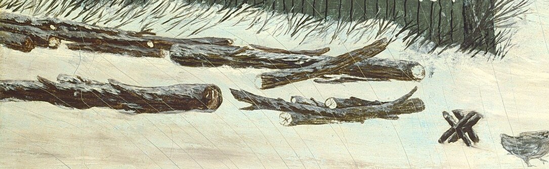 But look closely at the snow near the logs in the foreground.