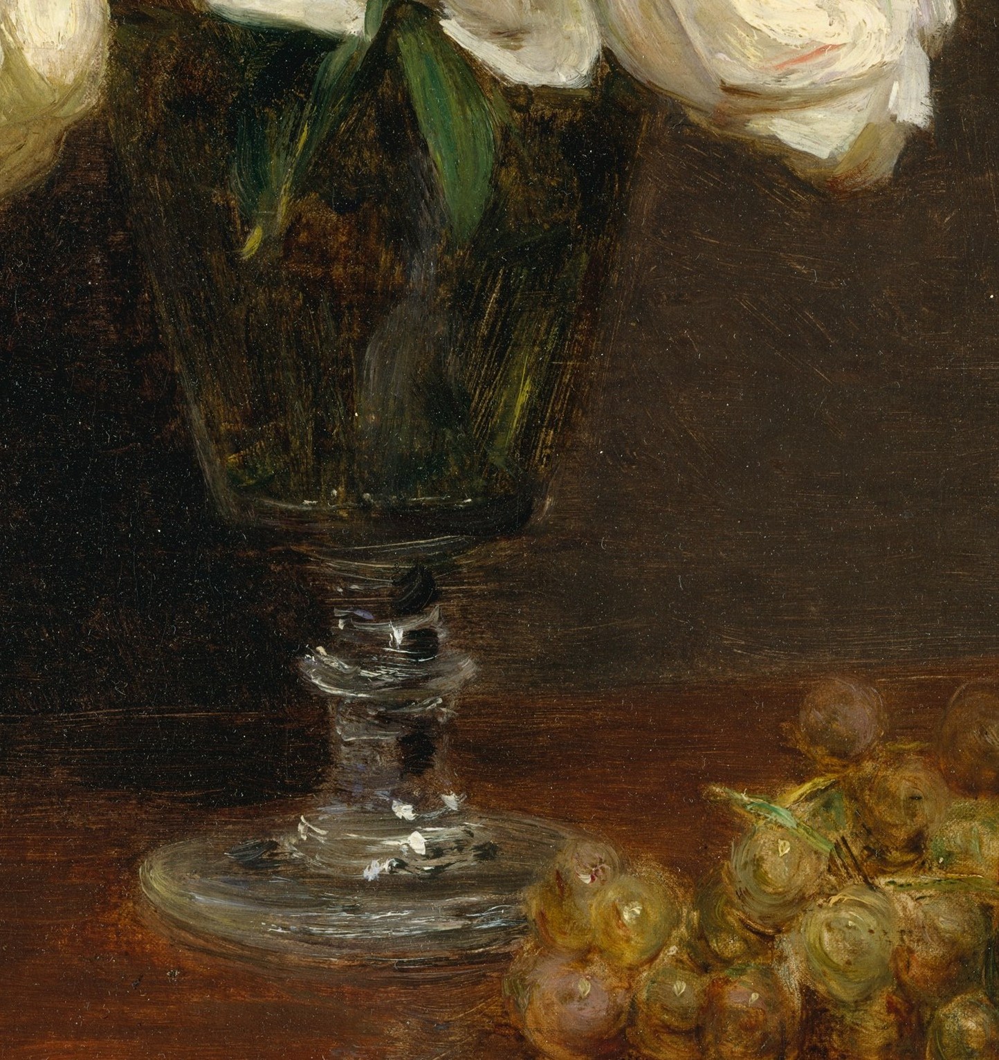 Look at the crystal vase. He built the light in layers.