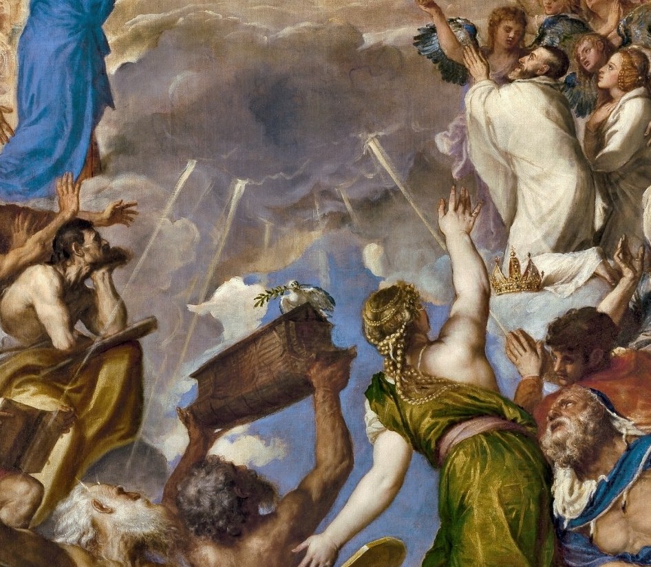 Titian's most kinetic passage: bodies heaving upward in terror and rapture simultaneously, the Last Judgment rendered as physical sensation rather than hierarchical diagram