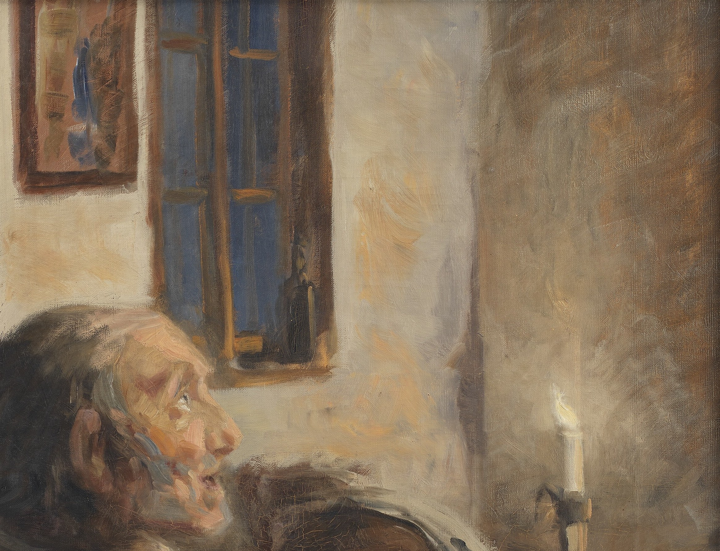 The artist used loose brushstrokes to emphasize mood.